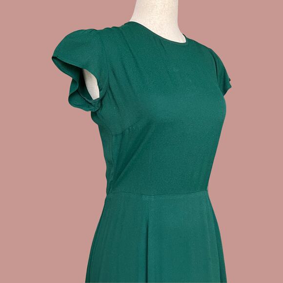 Reformation Gavin Dress Emerald Green Size 4 Small Cap Sleeve Slit Maxi Gown - Picture 9 of 11